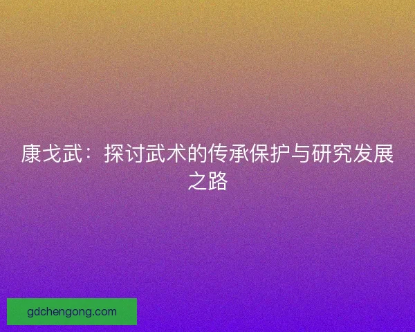 康戈武：探讨武术的传承保护与研究发展之路